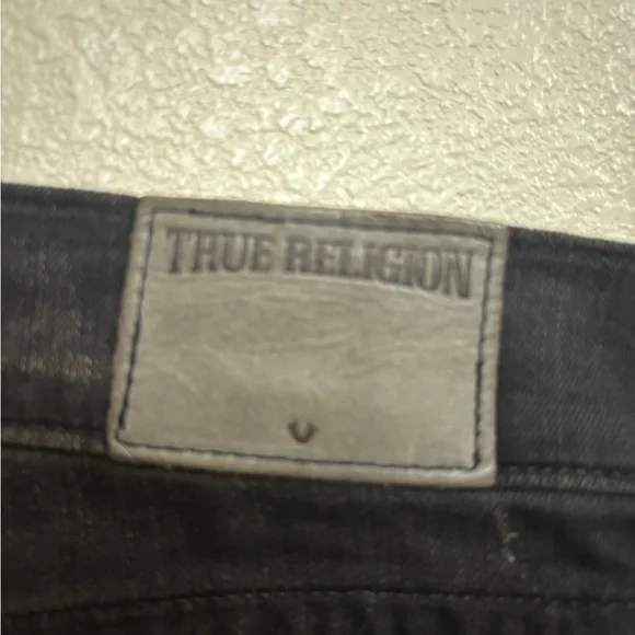 True Religion Geno Relaxed Slim Black Distressed Moto Jean Y2K Grunge Streetwear - Picture 5 of 13